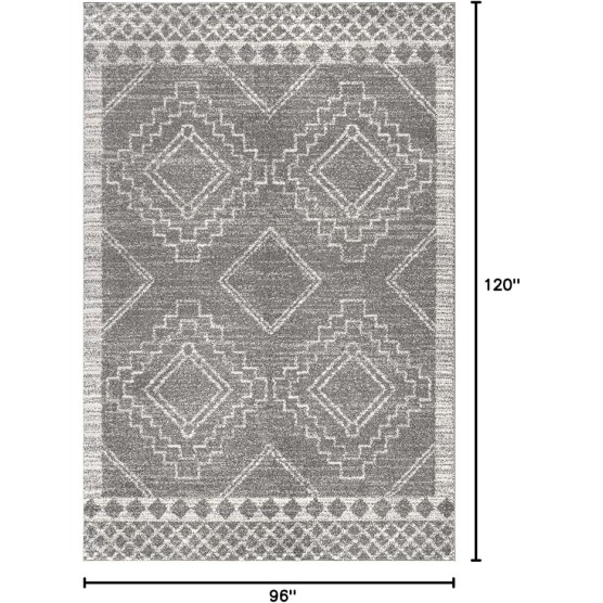 MOH200C-8 Amir Moroccan Beni Souk Indoor Area-Rug Bohemian Farmhouse Rustic Geometric & MOH101B-8 Moroccan Hype Boho Vintage Diamond 8 ft. x 10 ft. Area-Rug, Bohemian
