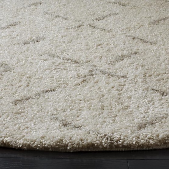 Arizona Shag Collection Area Rug - 11' Square, Ivory & Beige, Moroccan Design, Non-Shedding & Easy Care, 1.6-inch Thick, Ideal for The Living Room, Bedroom, Dining Room (ASG743A-11SQ)