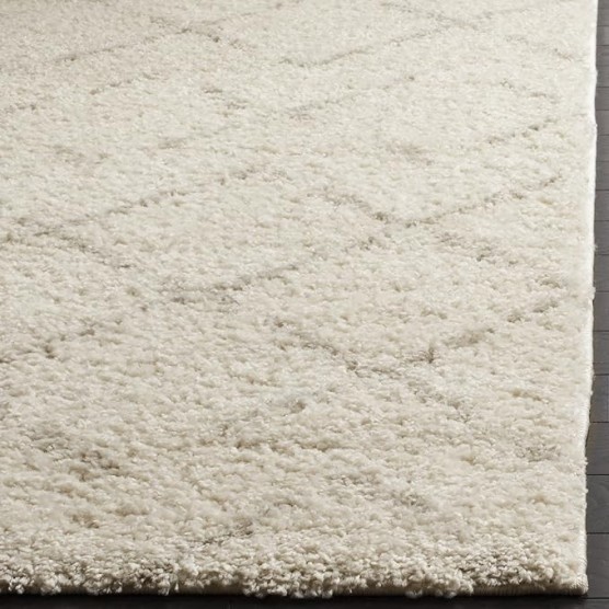 Arizona Shag Collection Area Rug - 11' Square, Ivory & Beige, Moroccan Design, Non-Shedding & Easy Care, 1.6-inch Thick, Ideal for The Living Room, Bedroom, Dining Room (ASG743A-11SQ)