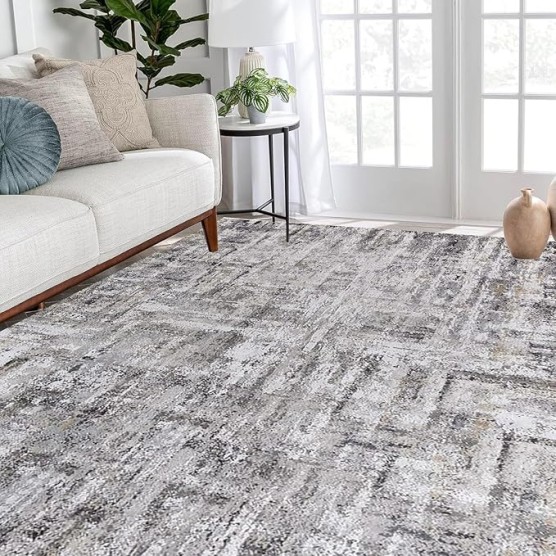 Rugs for Living Room, Area Rug, Large Soft Shag Rug for Apartment Bedroom, Modern Geometric Floor Plush Rug for Mens Office, Living Room Carpet Rug