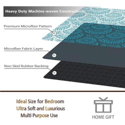 Soft Plush Fluffy Carpets 8x10 Ft Boho Oriental Geometric Floral Rugs for Bedroom Living Room, Super Soft and Comfy Carpet, Cute Carpets for Kids Nursery Boys Girls Home Gray Blue