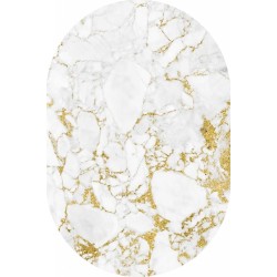 Luxury Wool Oval Soft Shag Fluffy Area Rug 10x12 White and Gold Marble Texture Modern Abstract Rug for Living Room Bedroom Diningroom Large Long Rug Beside Sofa Bed Home Office Floor Carpets