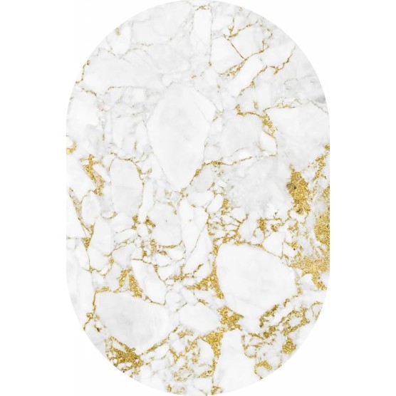 Luxury Wool Oval Soft Shag Fluffy Area Rug 10x12 White and Gold Marble Texture Modern Abstract Rug for Living Room Bedroom Diningroom Large Long Rug Beside Sofa Bed Home Office Floor Carpets