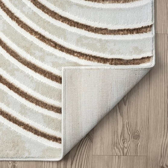 Glam Collection Area Rug - Beige/Cream Modern Abstract Design - 9' x 12' - for Living Room, Bedroom & Office