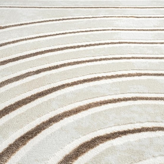 Glam Collection Area Rug - Beige/Cream Modern Abstract Design - 9' x 12' - for Living Room, Bedroom & Office
