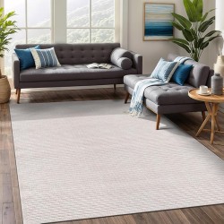 Easy Jute Large Rug 9x12 Solid Washable Durable Outdoor Indoor Area Rugs for Living Dining Room Patio Office Stain Resistant Non Shedding Casual Indoor Outside Carpet 9 x 12 Off-White