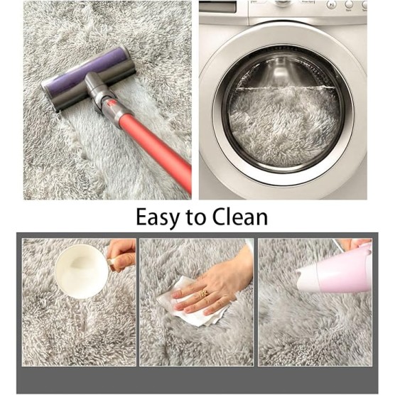Machine Washable Super Soft Shaggy Area Rugs, Upgrade Fluffy Carpets, Non-Slip Indoor Floor Carpet for Living Room Bedroom Kids Room Nursery Home Decor, Dorm Nursery(Dark Green,78 * 118in)