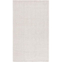Manhattan Collection Area Rug - 6' x 9', Ivory & Grey, Handmade Wool, Ideal for The Living Room, Dining, Bedroom (MAN225F)