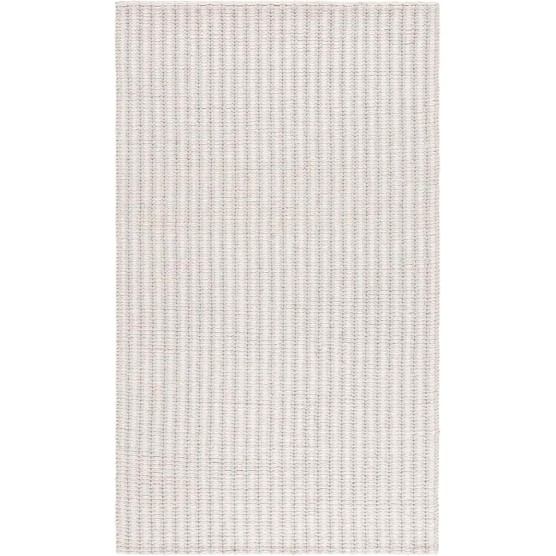 Manhattan Collection Area Rug - 6' x 9', Ivory & Grey, Handmade Wool, Ideal for The Living Room, Dining, Bedroom (MAN225F)