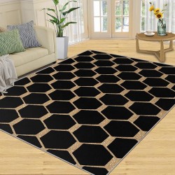 Area Rug 8×10ft Geometric Hexagon Non-Slip Kids Rugs, Marilyn Monroe Glam Collection Washable Collapsible Carpet, Stain Resistant Low Pile Comfortable Feet for Bedroom Living Room Dining