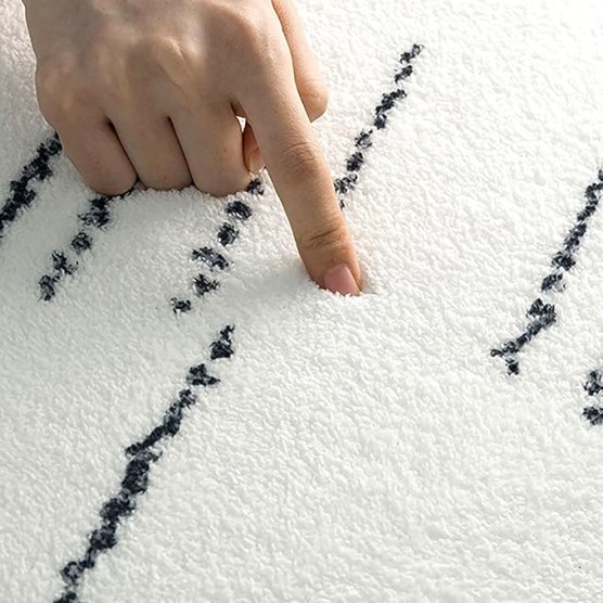 Black and White Area Rug for Bedroom, Faux Wool Washable Area Rug, Black and Cream Area Rug, Non Slip Rug, Area Rugs for Living Room, Entryway, Study Room
