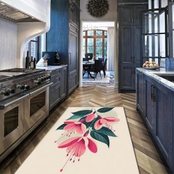 Botanical Floral Area Rug 8'x10' Luxury Modern Entryway Rug Nonslip Rustic Pink Flowers Area Rug for Bedroom Home Office Decor