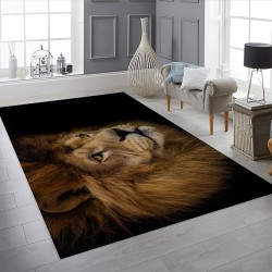Lion Print Area Rug Modern Machine Wachable Lion Art Rug for Kitchen Dining Room,Ultra-Thin Non-Slip Washable Upgraded Indoor Carpets,Beautiful and Warm,6x9ft/72x108in