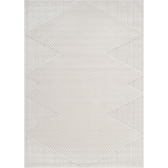 Modern Micro Loop Indoor Area Rugs for Living Room Bedroom Kitchen Geometric Triangle White 9x12 Luxury Durable Low and High Pile Non-Shedding Stain Resistant Soft Area Carpet 9 x 12