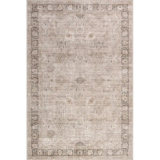 Bayberry Spill Proof Vintage Machine Washable Area Rug, 9x12, Sand