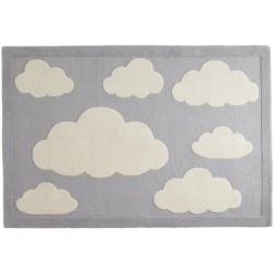 6x6 Handmade Kids Collection Woollen Area Rugs for Your Children's Rooms, Play Areas, Living Room or Any Room Color Grey/White