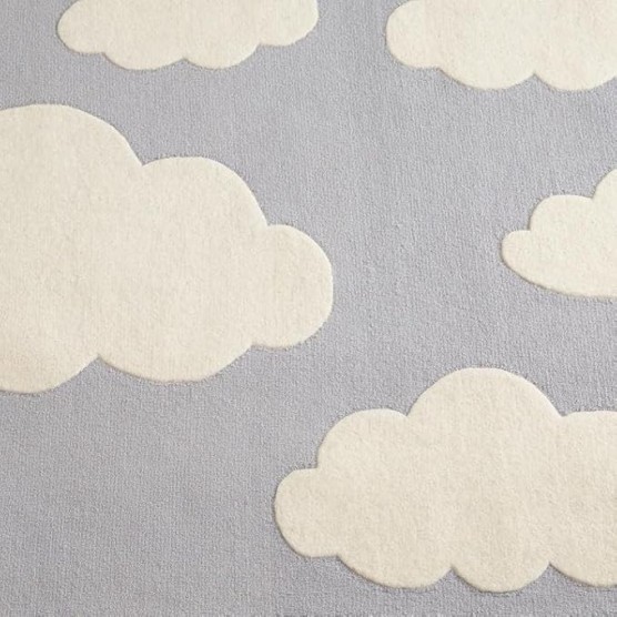 6x6 Handmade Kids Collection Woollen Area Rugs for Your Children's Rooms, Play Areas, Living Room or Any Room Color Grey/White