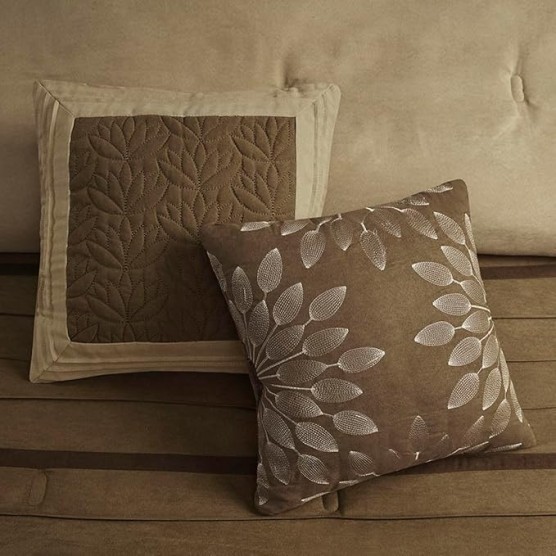 Upgrade Your Bedroom Comfort with 7-Piece Faux Suede Comforter Set, Machine Washable, Elegant Natural Tones for California King