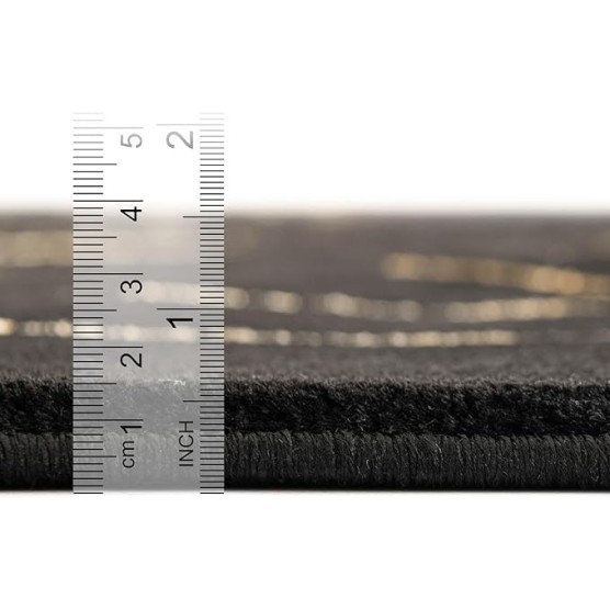 Marilyn Monroe Glam Collection Area Rug - Trellis (6' 1" x 9' Rectangle Black and Gold)