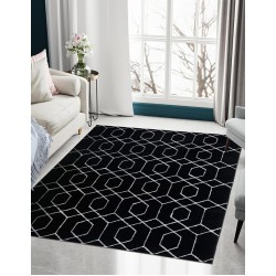 Marilyn Monroe Glam Collection Area Rug - Trellis (7' 10" x 10' Rectangle Black and Silver)