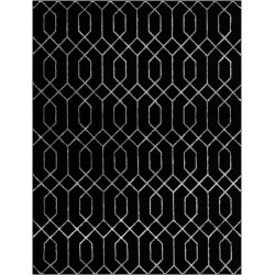 Marilyn Monroe Glam Collection Area Rug - Trellis (7' 10" x 10' Rectangle Black and Silver)