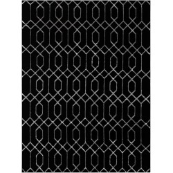 Marilyn Monroe Glam Collection Area Rug - Trellis (10' x 13' 1" Rectangle Black and Silver)