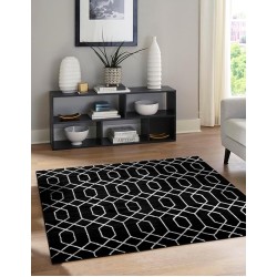 Marilyn Monroe Glam Collection Area Rug - Trellis (10' Square Black and Silver)