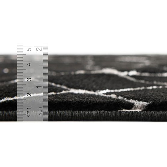 Marilyn Monroe Glam Collection Area Rug - Trellis (10' Square Black and Silver)