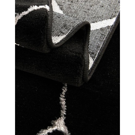 Marilyn Monroe Glam Collection Area Rug - Trellis (10' Square Black and Silver)