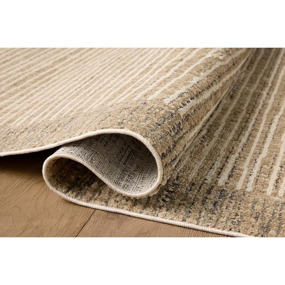 Jeremiah Brent Bleecker Collection BLE-02 Sand/Charcoal 6'-7" x 9'-3" Area Rug