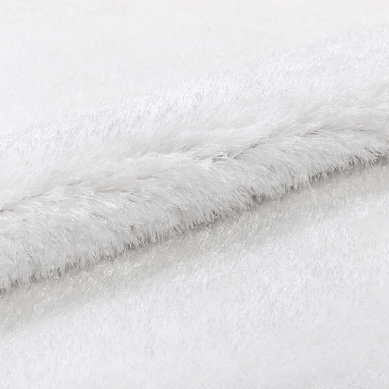 Feather Collection Liza Shag Rug – White, 9'3" x 12'6" for Grand Living Room and Dining Room - Soft Plush Feel