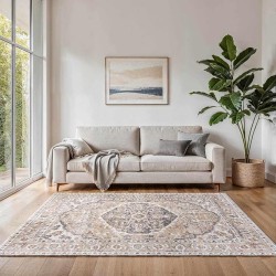 Mythos Traditional 9'2" x 12' Machine Washable Area Rug - Blue, Olive, Tan