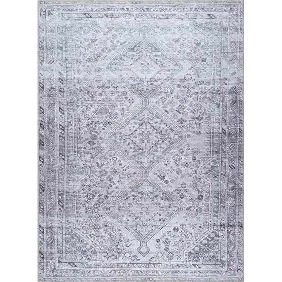 Stillness Traditional 7'10" x 10'2" Machine Washable Area Rug - Off White, Denim, Charcoal