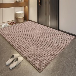 Low Profile Front Door Mat Entrance, Durable Doormat Stain Fade Resistant, Non Slip Entryway Mats for Outdoor Indoor, Beige, 48" x 72"