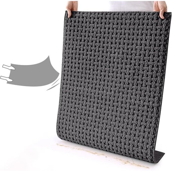 Low Profile Front Door Mat Entrance, Durable Doormat Stain Fade Resistant, Non Slip Entryway Mats for Outdoor Indoor, Beige, 48" x 72"