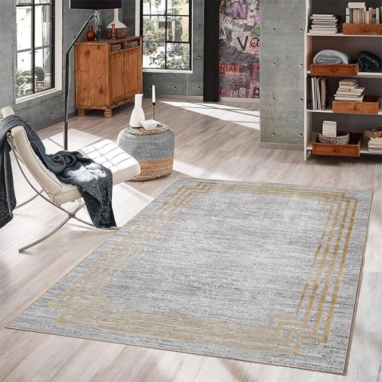 Modern Area Rug for Living Room, Bedroom – Non-Slip Thin Machine Washable Rug, Decorative Soft Carpet for Home, Office, Dorm Decor, Simple Style, 6x9ft/72x108in